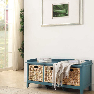 Banc sarcelle avec 3 tiroirs pour la chambre à coucher - et style moderne dans 3 rangements élégants