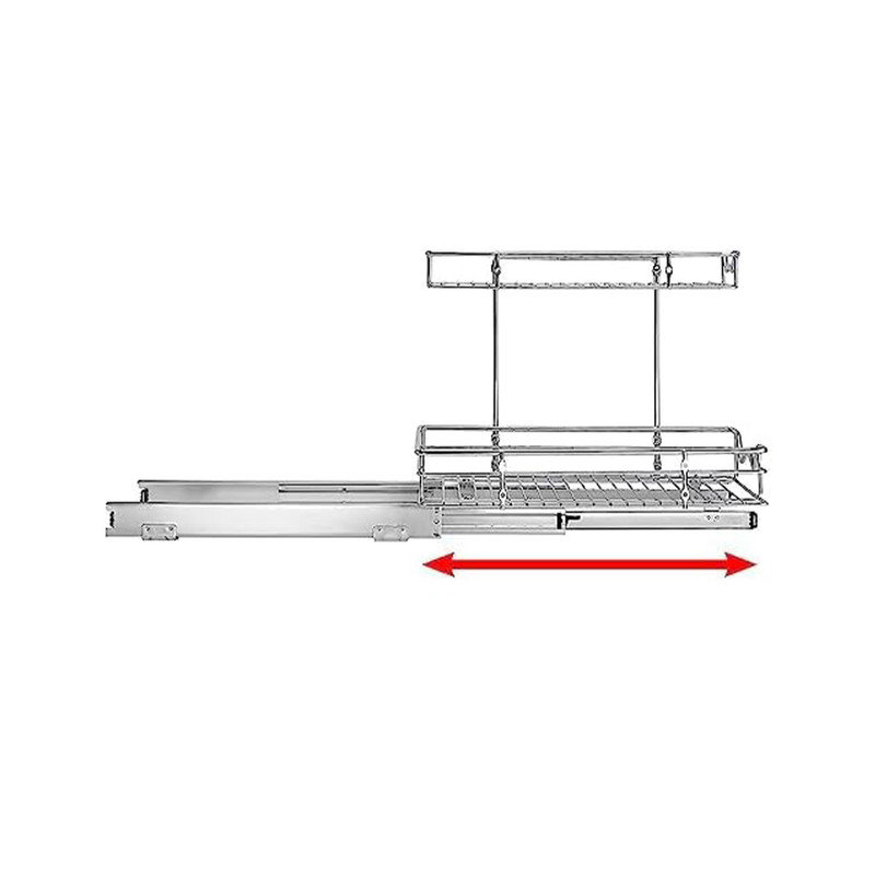 2 Tier slide out Cabinet Organizer With Sliding Drawers For Inside Cabinets- 11" W x 21" D x 15”H