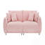 Canapé compact en molleton avec quatre coussins décoratifs, parfait pour un appartement confortable et peu encombrant-1156081689