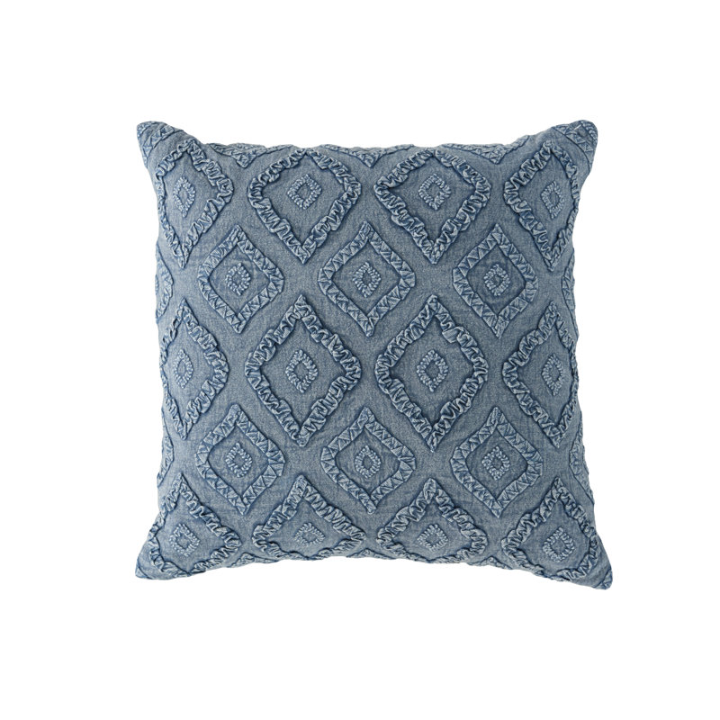 100% Cotton Throw Pillow, Polyester, Blue