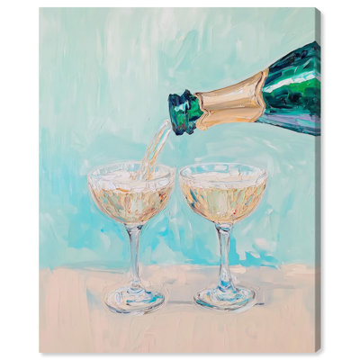 Glasses Of Wine Canvas Beach Coastal Art by Art Remedy