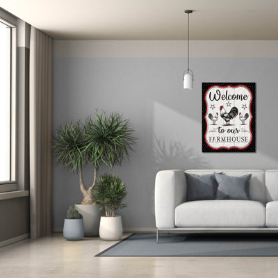 «Welcome To Our Farmhouse» par Elizabeth Tyndall, art mural sur toile, 26 po x 34 po