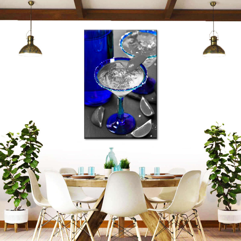 «Cocktail Blue Drinks Pop», reproduction sur toile, H 39 po x l 26 po x P 1,25 po