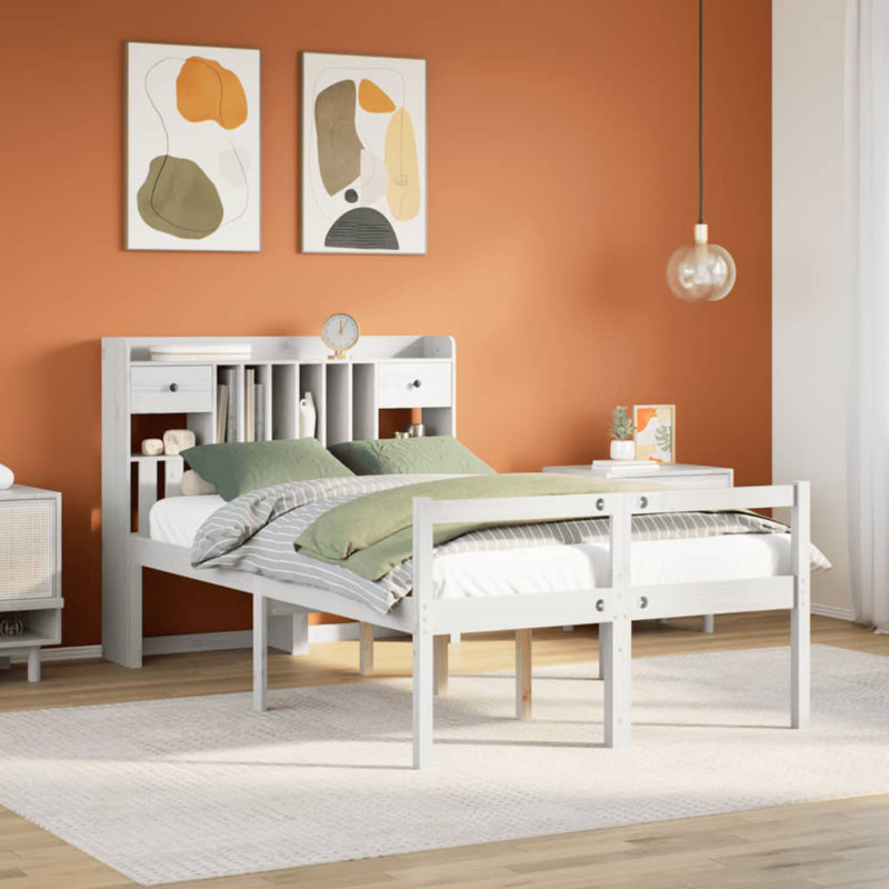 29-15 Solid Wood Bed, 135 x 190 cm, White