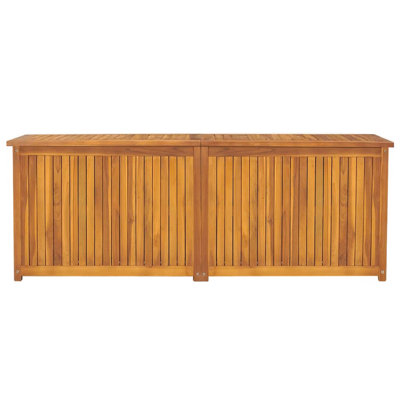 Rosalind Wheeler Croyl 150cm W 270L Water Resistant Teak Solid Wood Deck Box in Brown