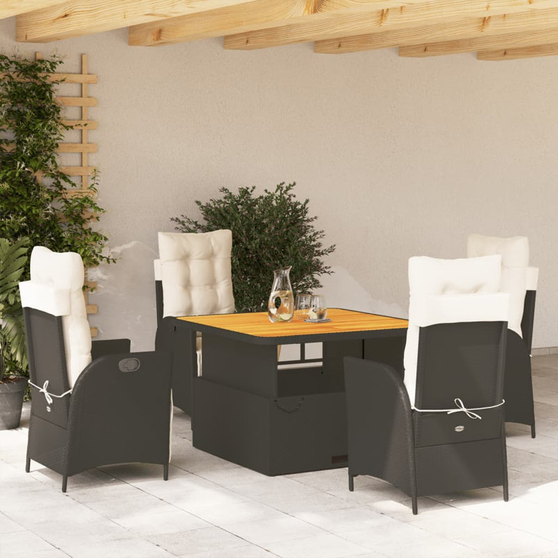 Mobilier de jardin 5 pièces, H 27,95 po x l 31,5 po x P 31,5 po, 4