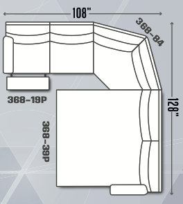 Bristol Triple Power Reclining Console Sleeper Sectional, Right Hand Facing