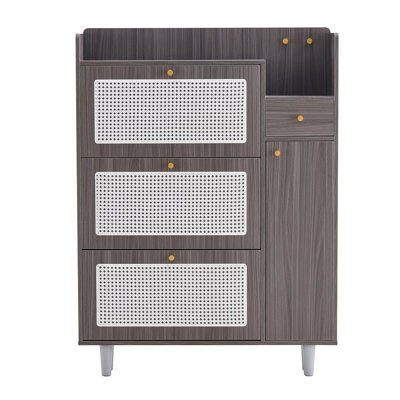 Bibliothèque moderne minimaliste, détail japonais, gris, 03, unité de rangement pour chaussures, pour la maison, couleur, 48,03 po Emballage profond