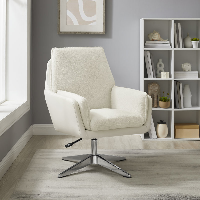 Deadra Swivel Accent Chair, White