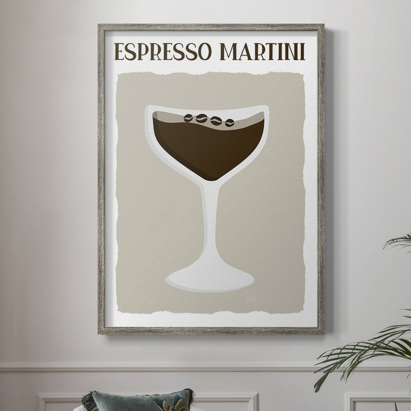 Espresso Martini, reproduction encadrée - bois massif, H 11 po x l 9 po