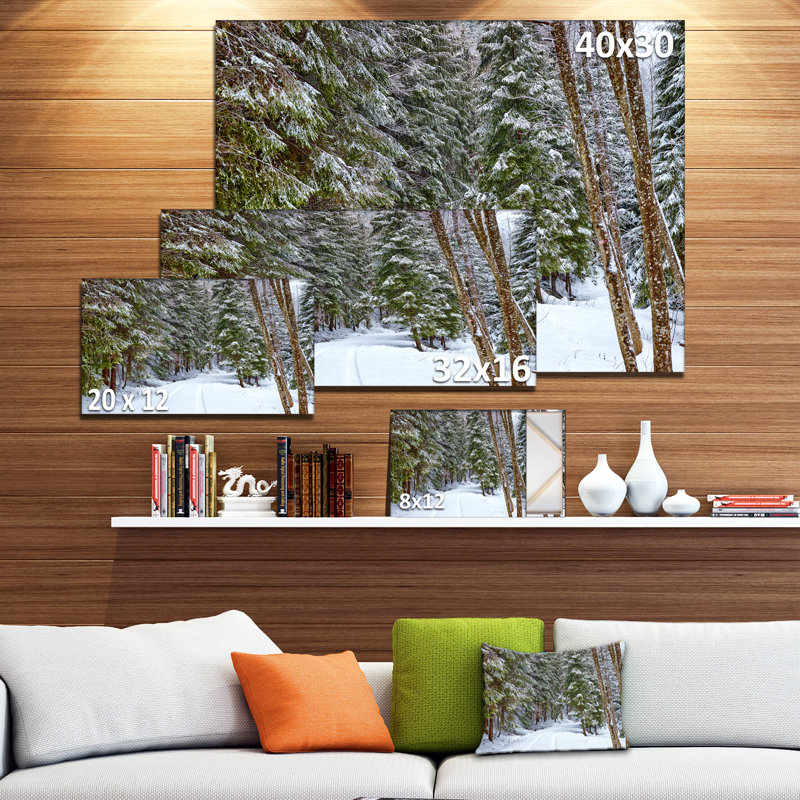 «Winter Forest», reproduction d'art sur toile, route enneigée dans la forêt, H 8 po x l 12 po, Ne s’applique pas