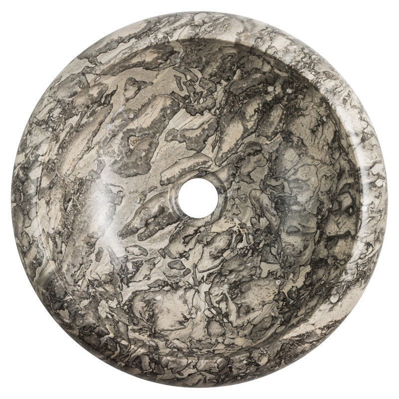 Williston Forge Argus 520mm L x 520mm W Black Stone Circular Sink