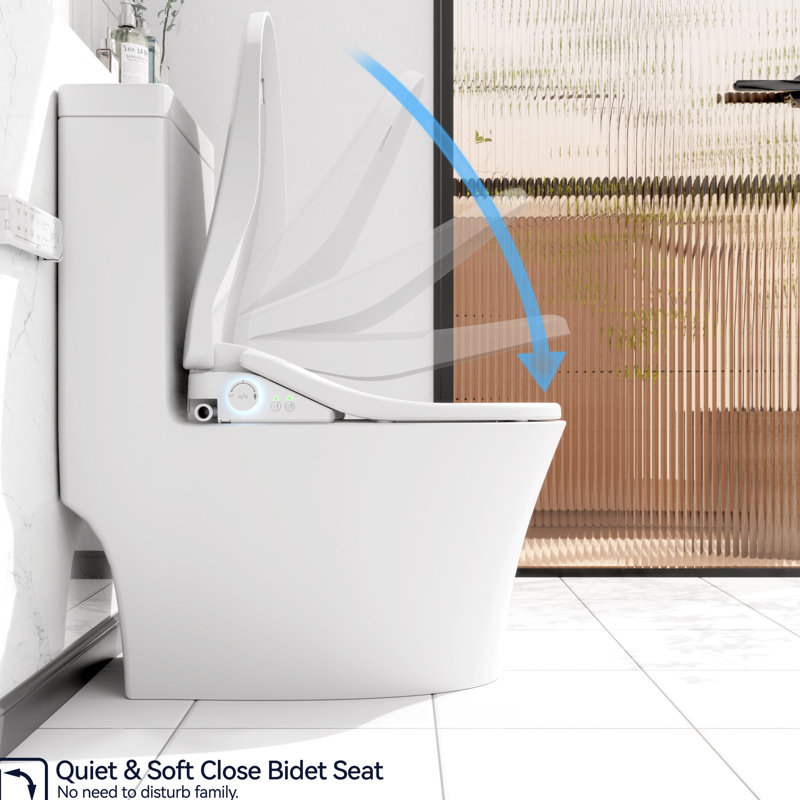 Heated Bidet Toilet Seat With Side Knob Control - Self-Cleaning Nozzle, Adjustable Water Temp & , Quiet Soft Close, Auto Lid, Hygiene Design Smart Utility Heated, Automatic Nozzle Purge, Properties,