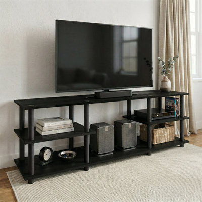 Easy Twist Assembly 3-Tier TV Stand In Black
