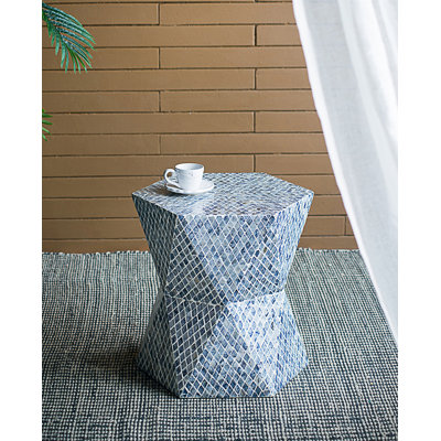 Tabouret de jardin Hexagonal Tapered Capiz