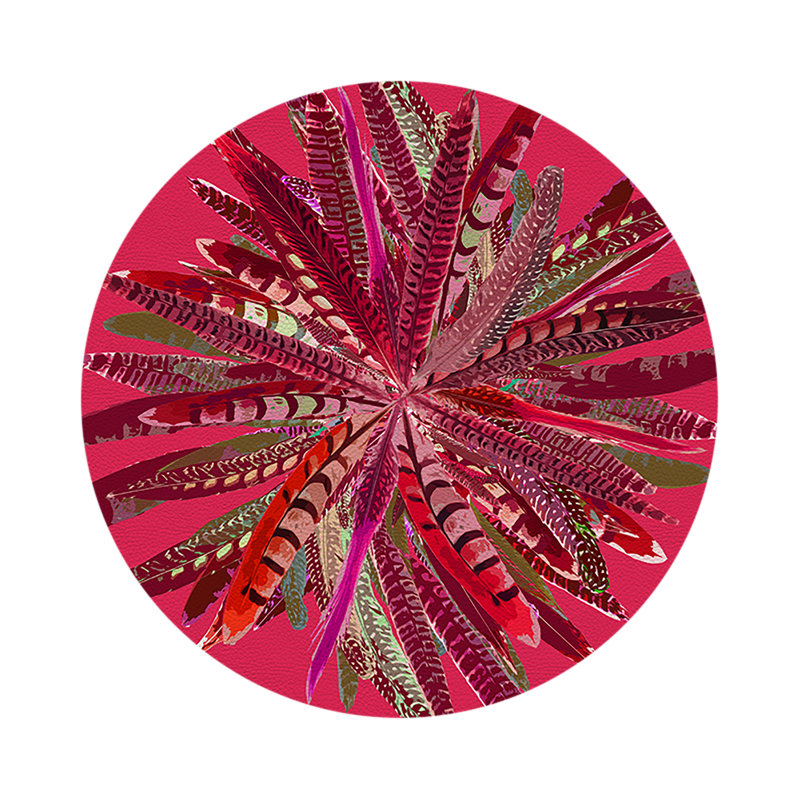 Napperon Pheasant Feathers, Prune