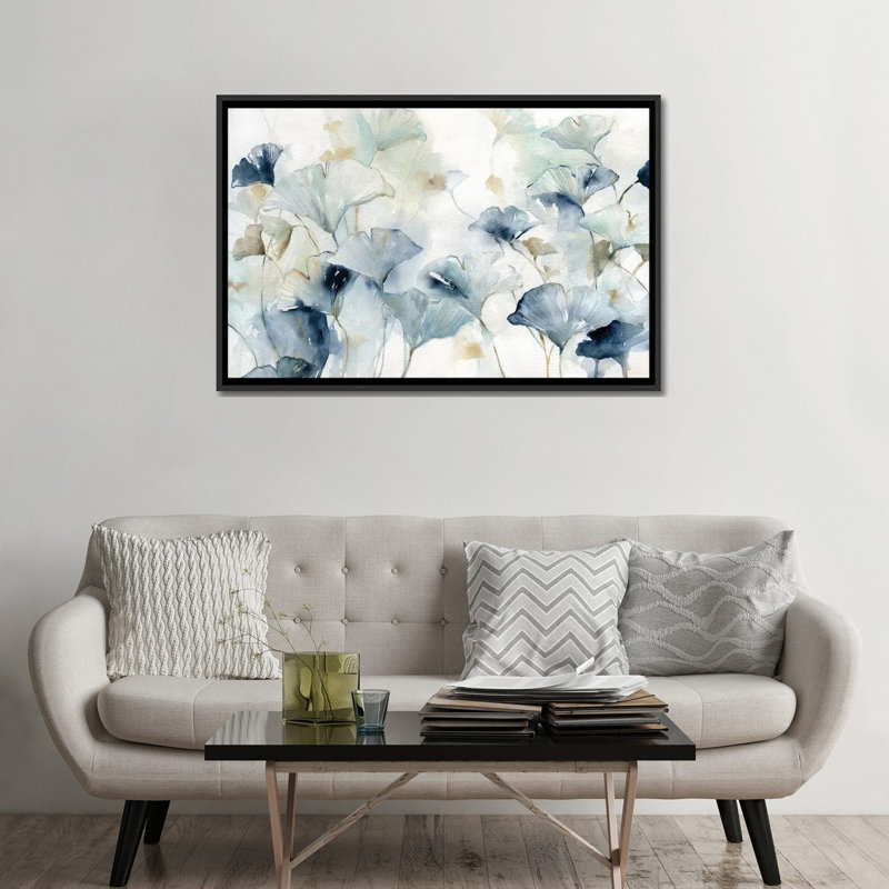 «Glorious Gingko» par Carol Robinson, reproduction d'art, H 24 po x l 32 po, Papier dans un cadre photo, Noir