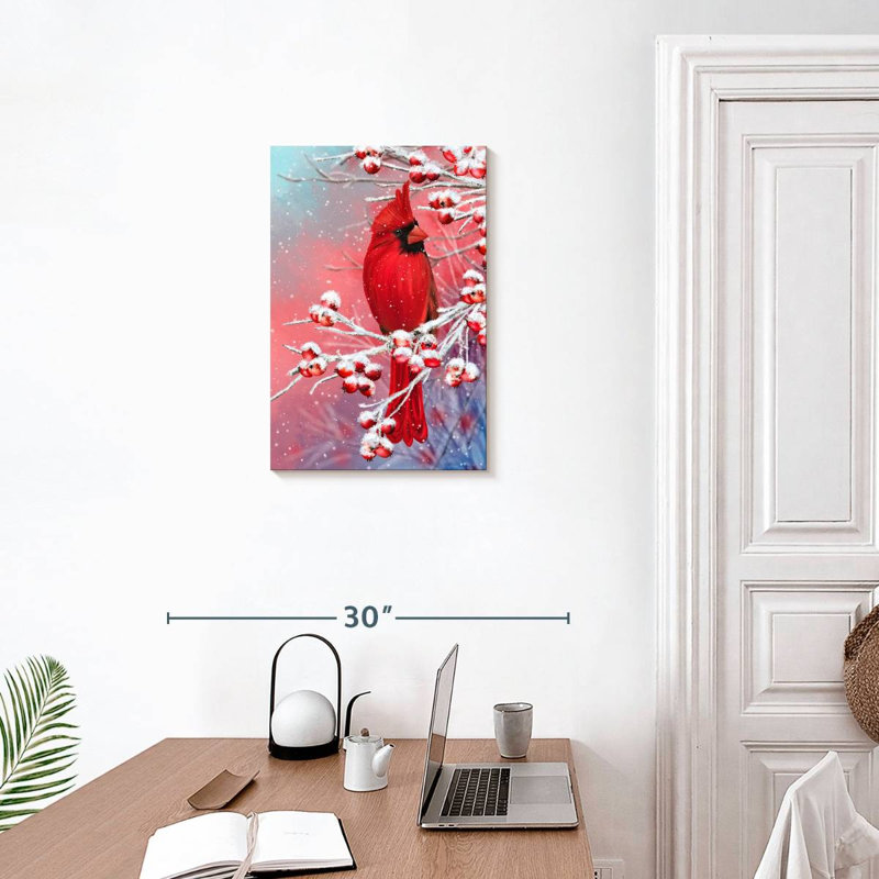 Brampt rouge cardinal Brampt, H 24 po x l 16 po