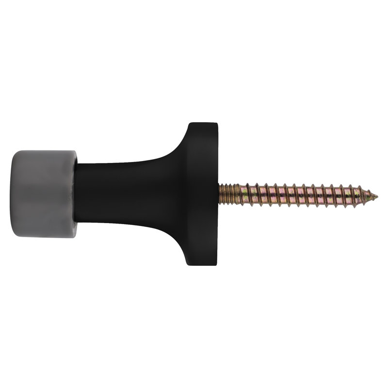 Tour de porte de plinthe Deltana BDS125U19 1-3 / 8 ", laiton massif peint en noir, Peinture noire
