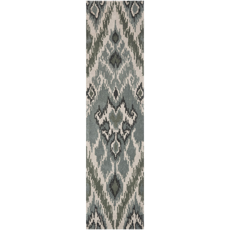 Capri Hand Tufted Wool Ikat Rug, Runner 2'3" x 9'