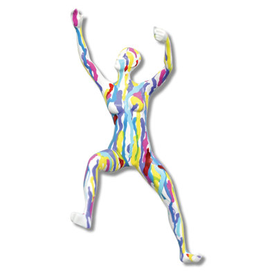 Vivid Multicolor Modern Woman Wall Sculpture - 6in x 12in x 4in