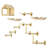 PawHut 10-Level Wall-Mounted Cat Tree Climbing Playground with Hammocks, Modern Design