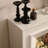 Beige Solid + Manufactured Wood Freestanding Fireplace