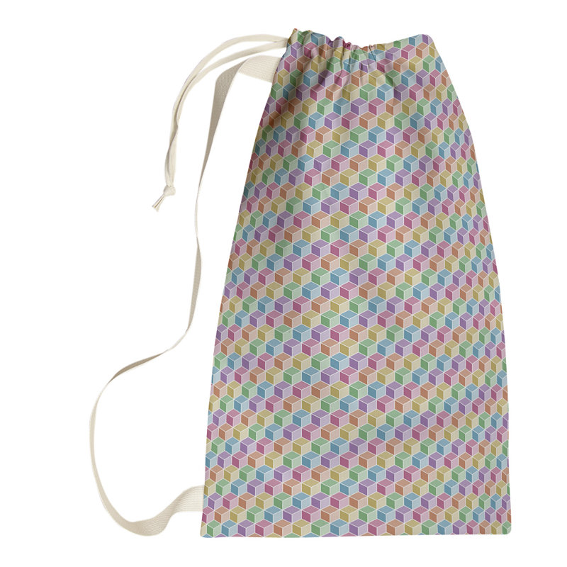 Sac à linge cubique en arc-en-ciel, Petit (H 64 po x l 20 po x P 1,5 po), Blanc