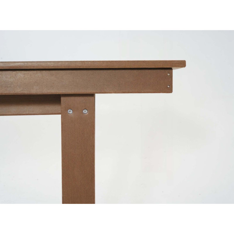 Outdoor Dining & Meeting Table, Weather-Resistant, Seats 6, Space-Saving Chair Slide-In, Brown