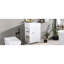 Meuble-lavabo de 20 po avec lavabo en céramique, porte à motif de losanges, poignées dorées et tablettes de rangement latérales - petit cabinet moderne avec barre à serviettes, fabrication en panneau de fibres à densité moyenne, assemblage requis-470165400