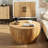 Ceferino Coffee Table,Bucket Shaped Storage Table,Wood Frame-1053340087-1026736424