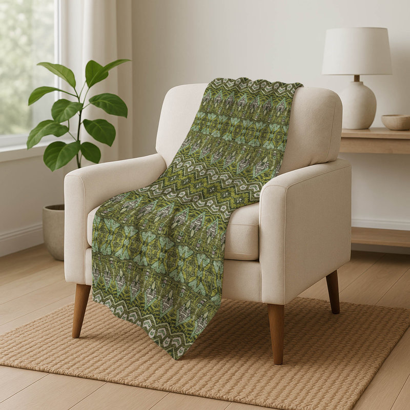 Jeté marocain Addison Sherpa ASB909, Olive