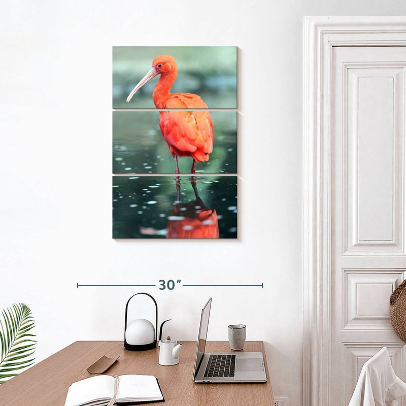 Brampt Scarlet Ibis Bird, 32" H x 20" W