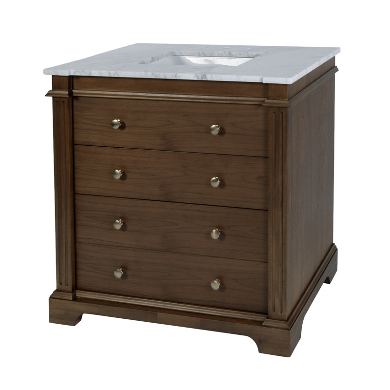 Hanson 36" Single Bathroom Vanity Set, Walnut