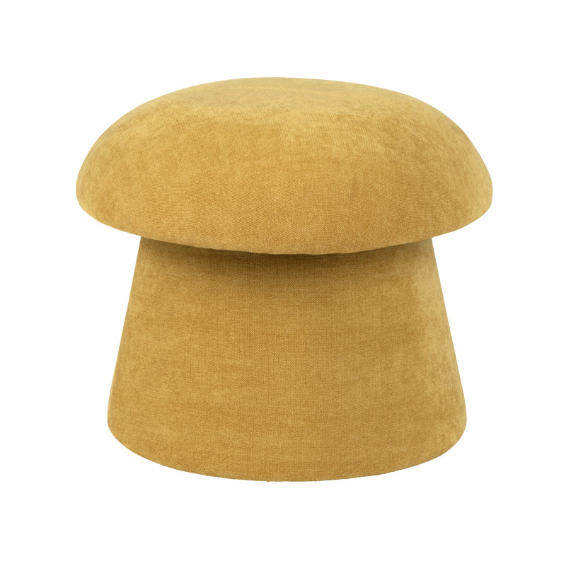 Mushroom Ottoman W/ Storage, Spice Yellow Chenille