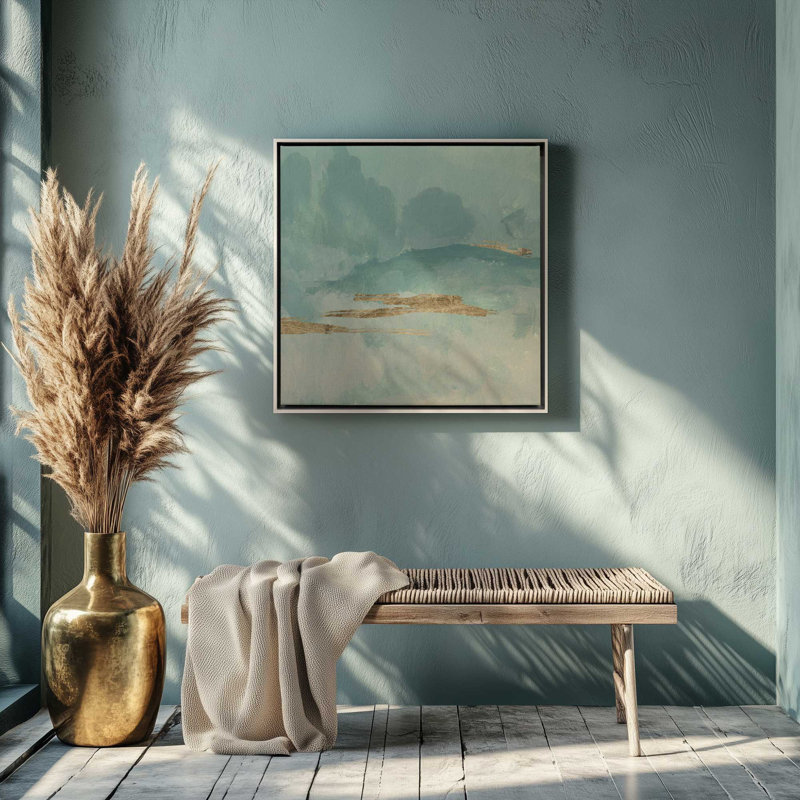 Golden Threads Across the Sky I, reproduction sur toile dans un cadre, H 24,75 po x l 24,75 po, Noir satiné