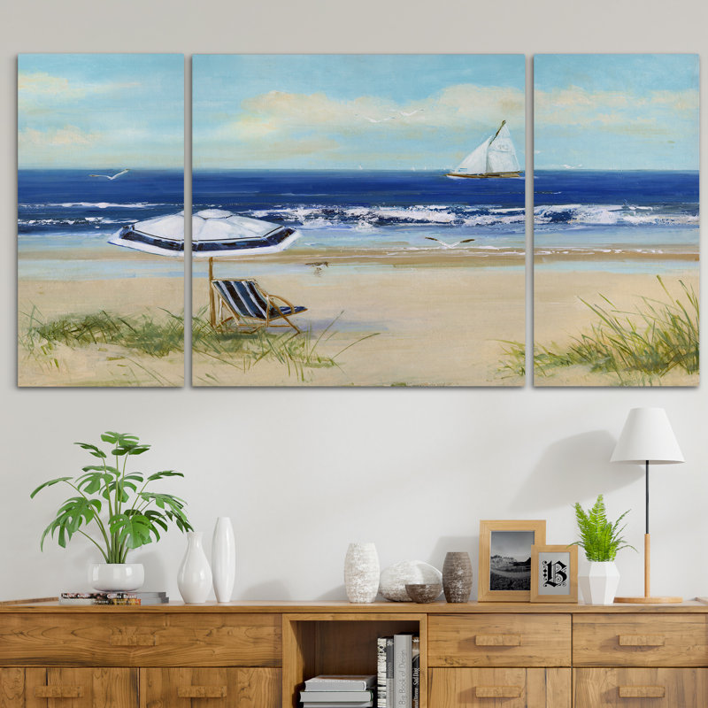 « beach life i », photo multi-pièce sur toile, H 24 po x l 48 po x P 1,5 po