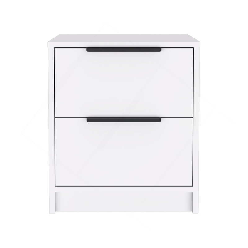 Cannon 2-Drawer Nightstand White, White