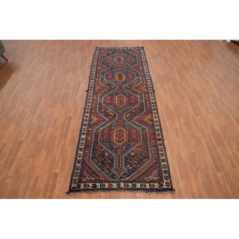 Antique Vegetable Dye Traditional Runner Rug 4x12