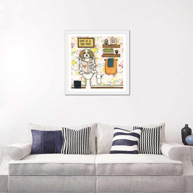 « Turd Today » par Jamie Morath-impression, H 16 po x l 16 po x p 1 po, Papier encadré blanc, Blanc
