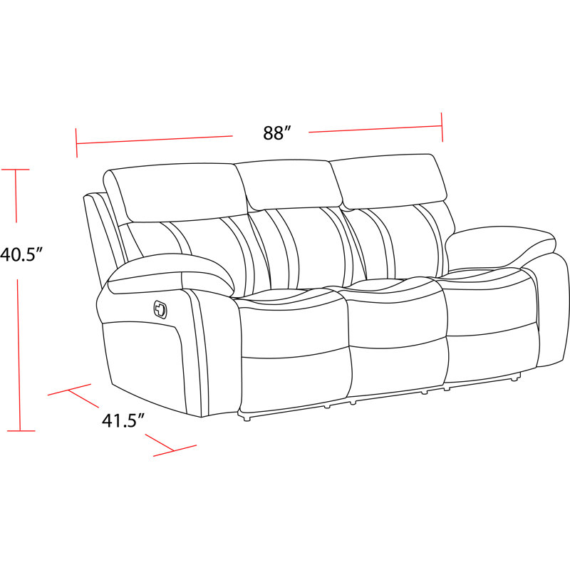 Arthur Abree Manual Reclining Sofa With Drop Down Table