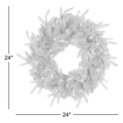 24'' Faux Pinecone Lighted Wreath