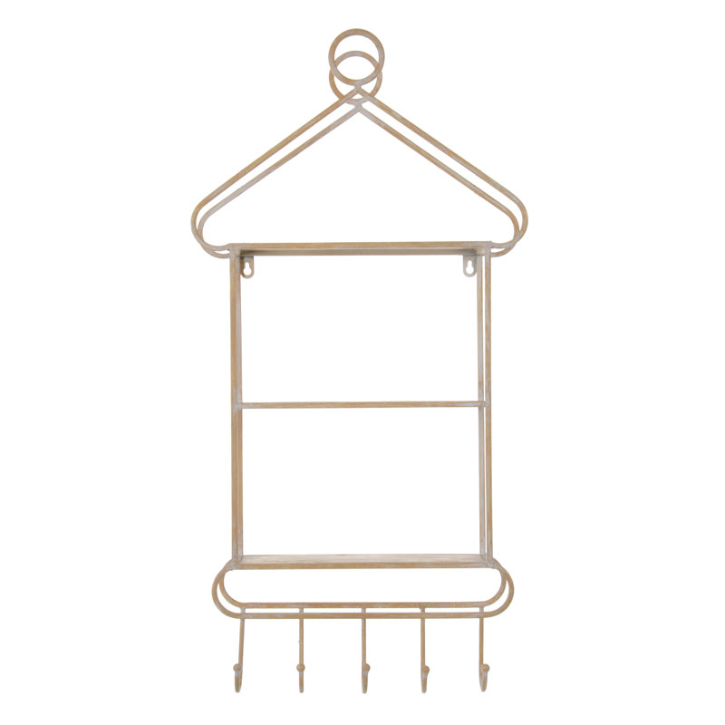 Schramm 3 Piece Metal Tiered Shelf with Hooks