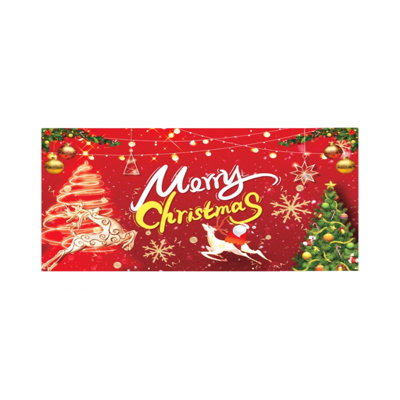 Christmas Garage Door Banners Large Holiday Yard Door Cover Merry Christmas Porch Backcloth Curtain Outdoor Xmas Party Decoration Supplies