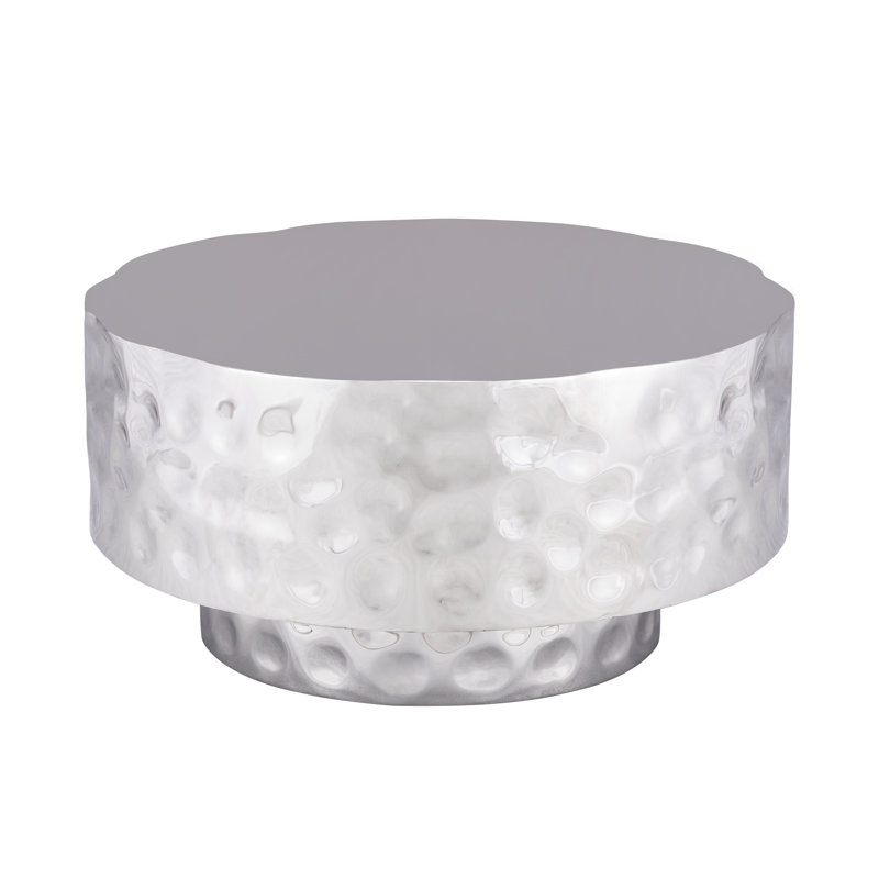 Bedingfield Hand-Hammered Coffee Table, Silver