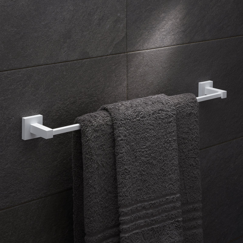 Barre à serviettes murale Capri, Blanc mat, H 1,89 po x L 24,65 po x P 2,8 po