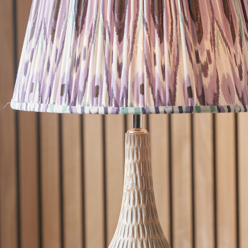 Pleated Cotton Cylinder Shade, 28cm H x 40cm W x 40cm D, Purple