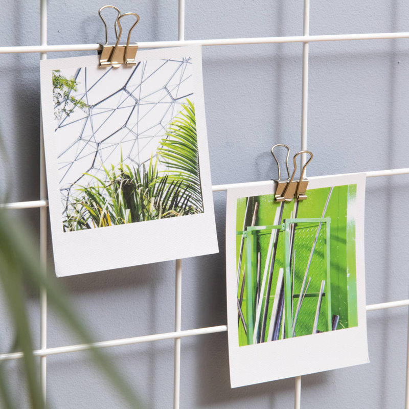 Elegant Decorative Metal Wall Accessory, 100% Metal, White Finish, 19.7 x 27.6 x 1.2 inches | Features 10 Tiny Latches for Versatile Display | Perfect for Home Decor, Living Room, or Office Wall Art