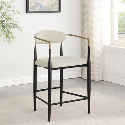 Chaise de comptoir revêtue de tissu (ensemble de 2)