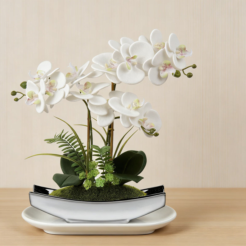 Orchidée phalaenopsis artificielle en pot Real Touch